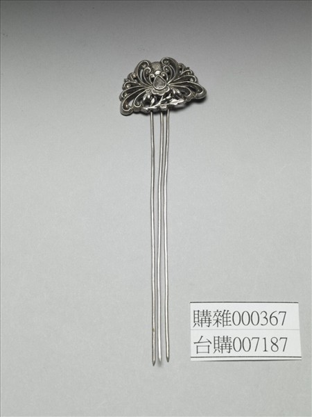 銀銅合金花卉釵