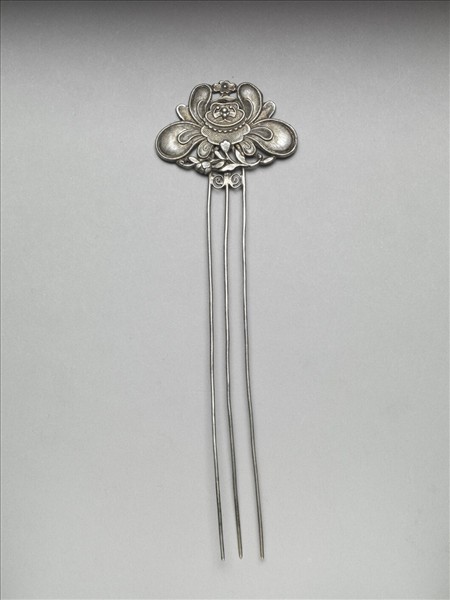 銀銅合金花卉釵