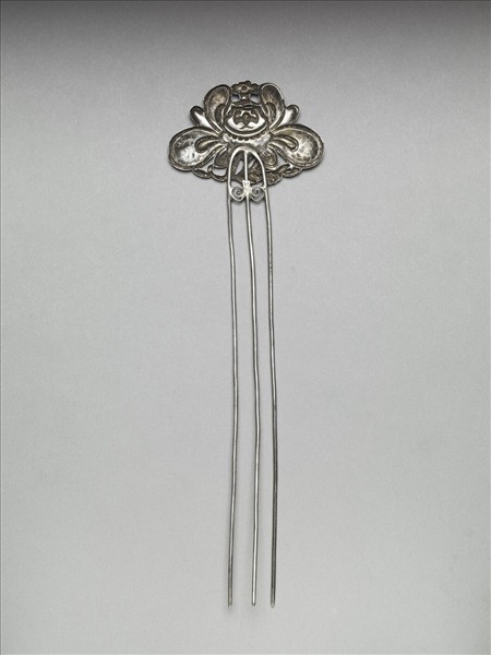 銀銅合金花卉釵