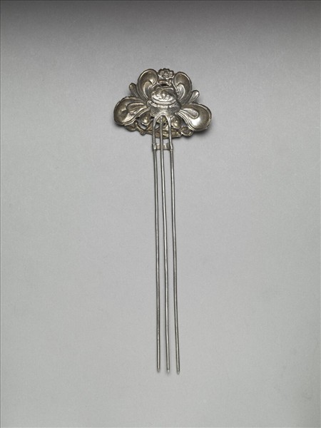 銀銅合金花卉釵