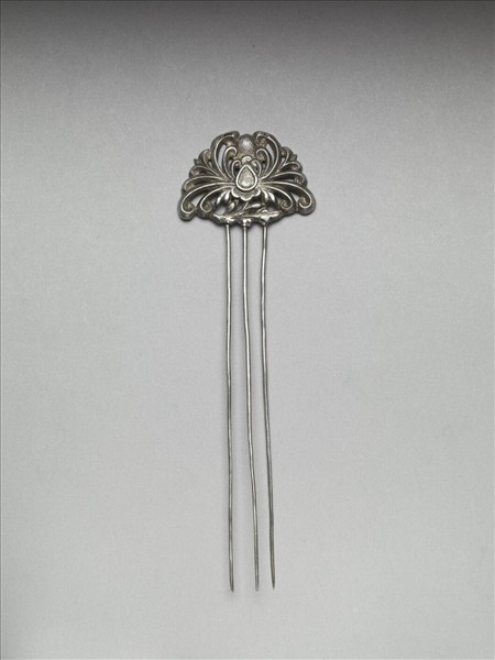 銀銅合金花卉釵