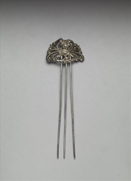 銀銅合金花卉釵