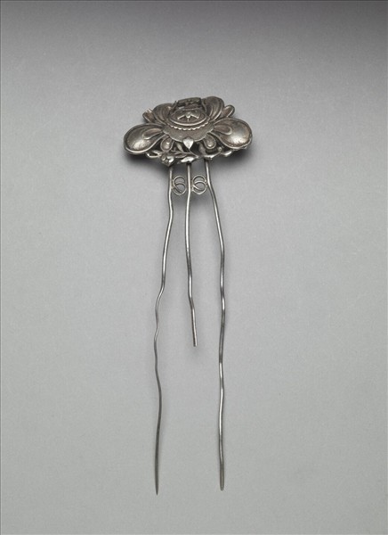 銀銅合金花卉釵