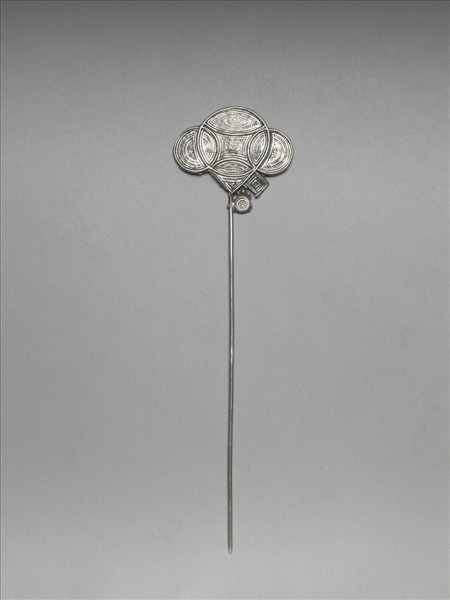 銀銅合幾何紋釵