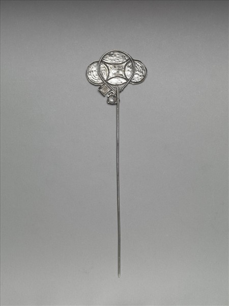 銀銅合幾何紋釵