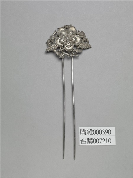 銀銅合金花卉釵