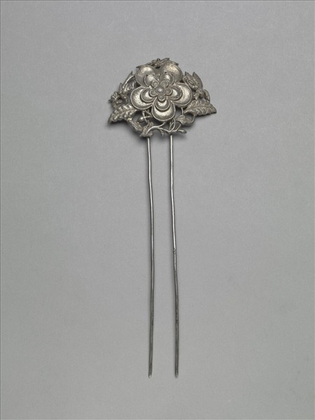 銀銅合金花卉釵