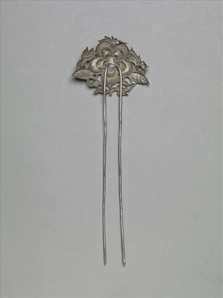銀銅合金花卉釵