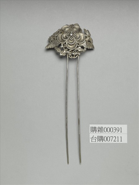 銀銅合金花卉釵