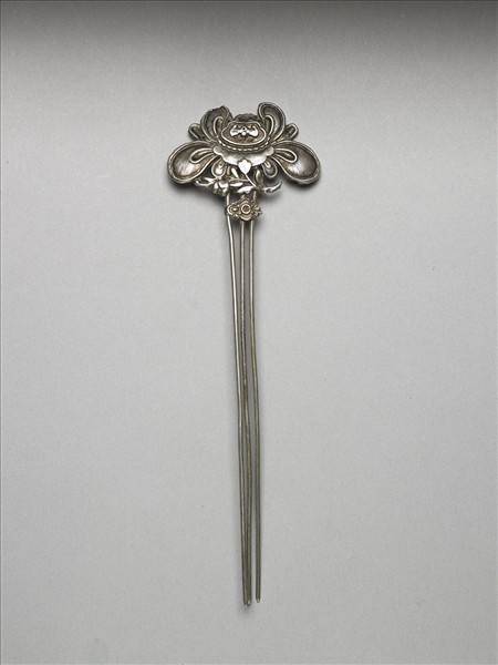 銀銅合金花卉釵