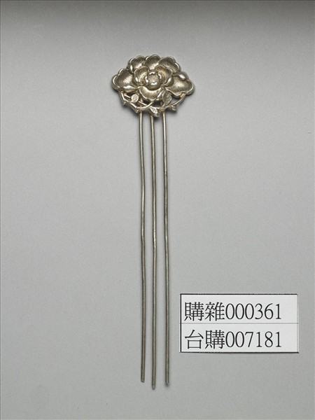 銀銅合金花卉釵