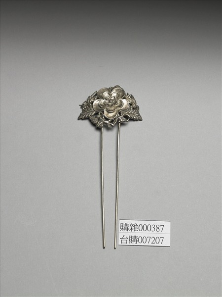 銀銅合金花卉釵