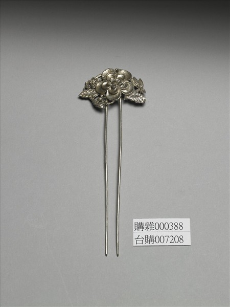 銀銅合金花卉釵