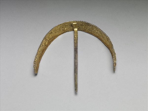 銀銅合金弦月式簪