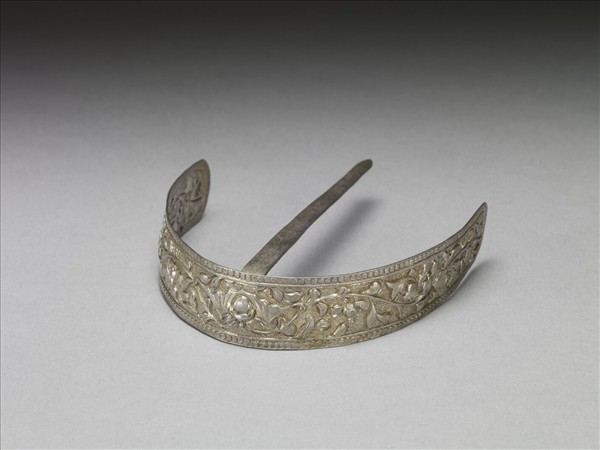 銀銅合金弦月式簪