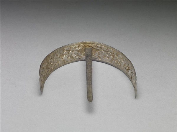 銀銅合金弦月式簪