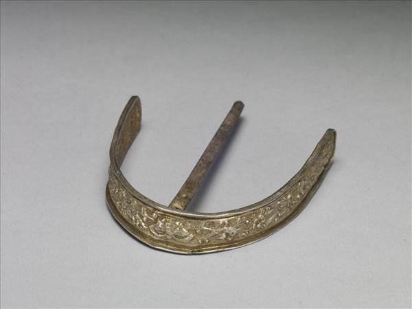 銀銅合金弦月式簪