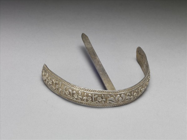 銀銅合金弦月式簪