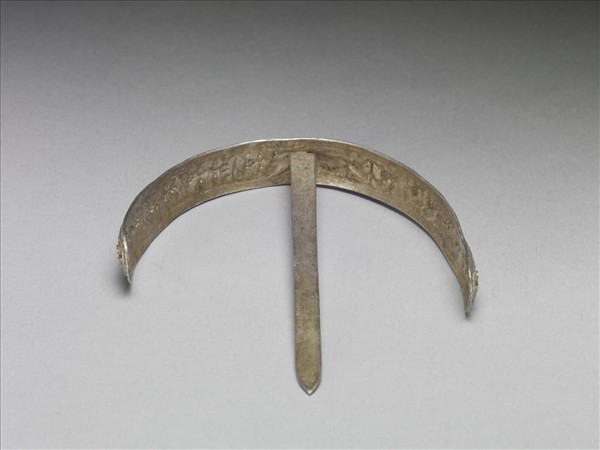 銀銅合金弦月式簪