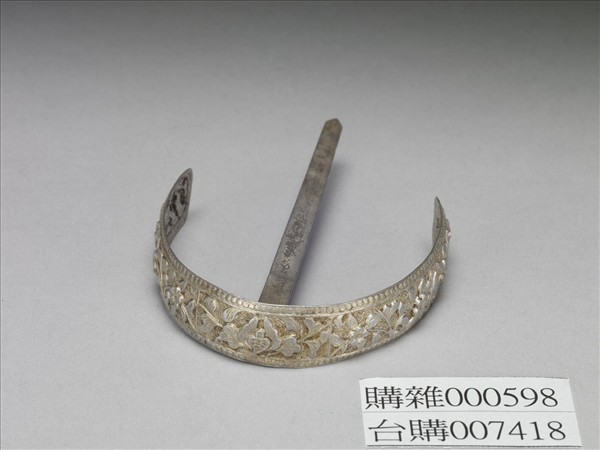 銀銅合金弦月式簪