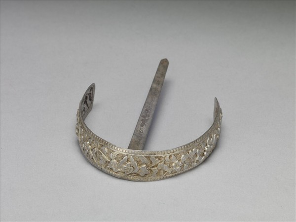 銀銅合金弦月式簪