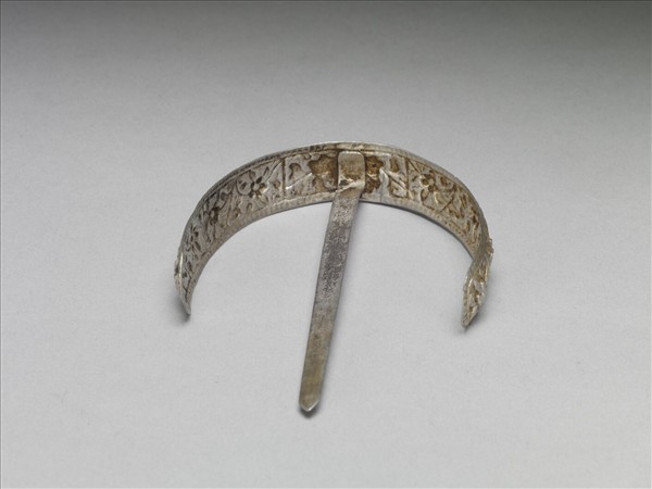 銀銅合金弦月式簪