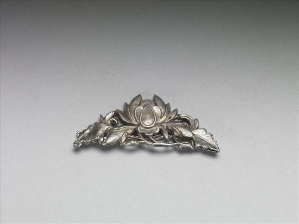 銀銅合金花卉髮夾