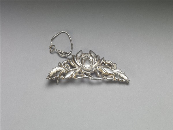 銀銅合金花卉髮夾