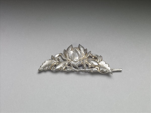銀銅合金花卉髮夾