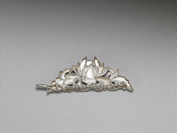 銀銅合金花卉髮夾