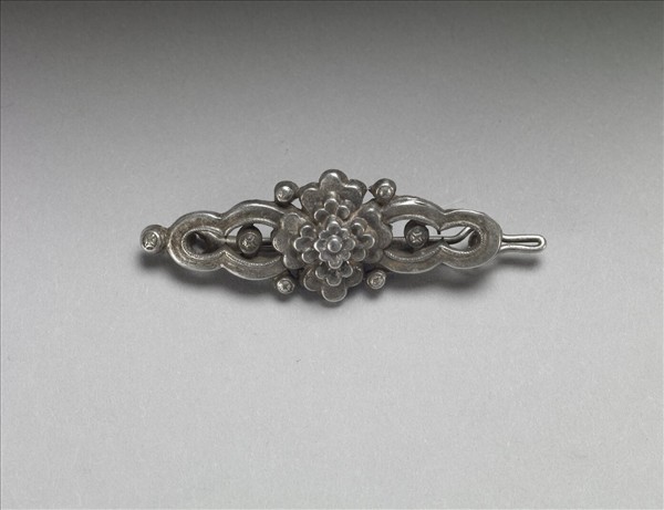銀銅合金花卉髮夾