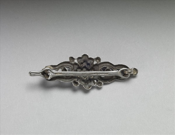 銀銅合金花卉髮夾