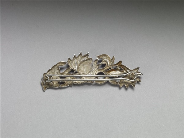 銀銅合金花卉髮夾