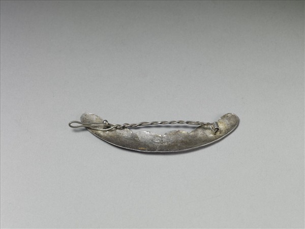 銀銅合金花葉紋髮夾