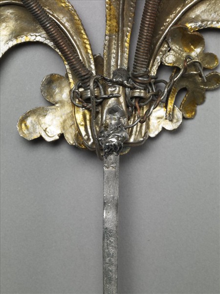 銀銅合金花蝶簪