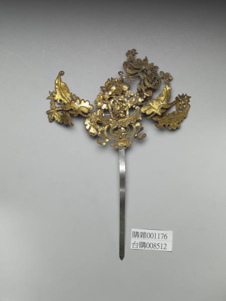 銀銅合金花蝶簪