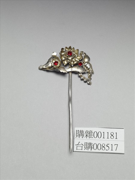 銀銅合金花卉簪