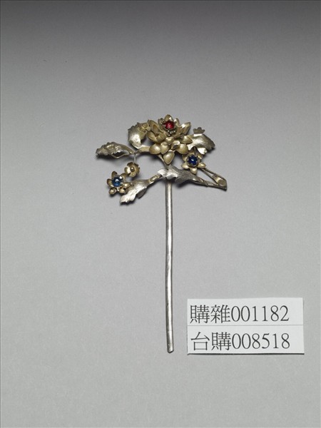 銀銅合金花卉簪