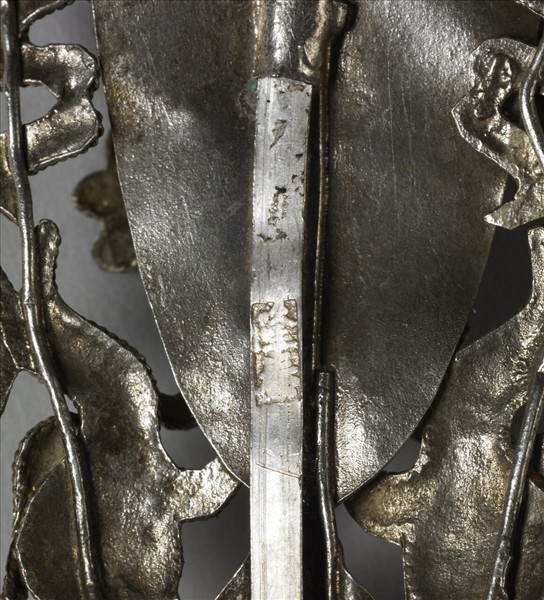 銀銅合金盆花簪