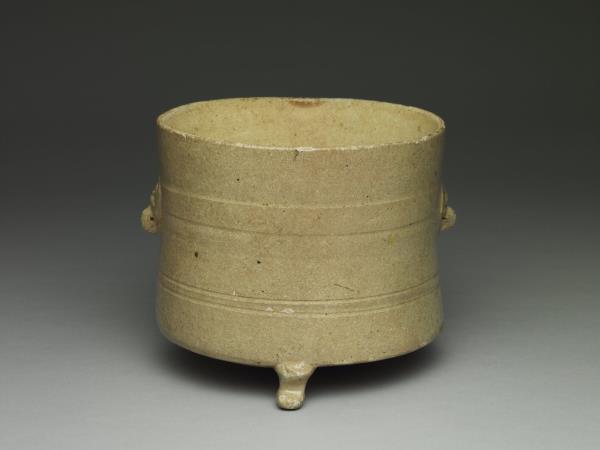 越南高溫灰釉三足奩