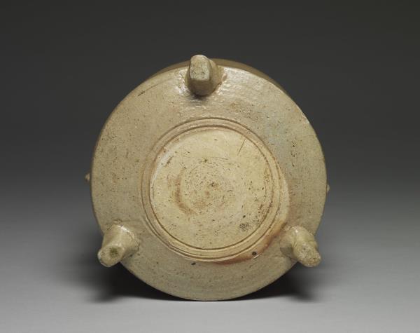 越南高溫灰釉三足奩