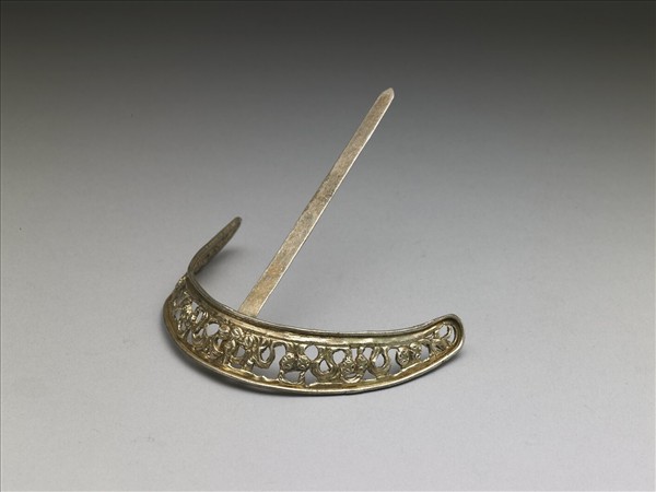 銀銅合金弦月式簪
