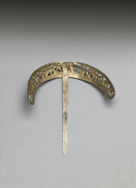 銀銅合金弦月式簪