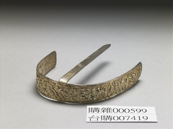 銀銅合金弦月式簪