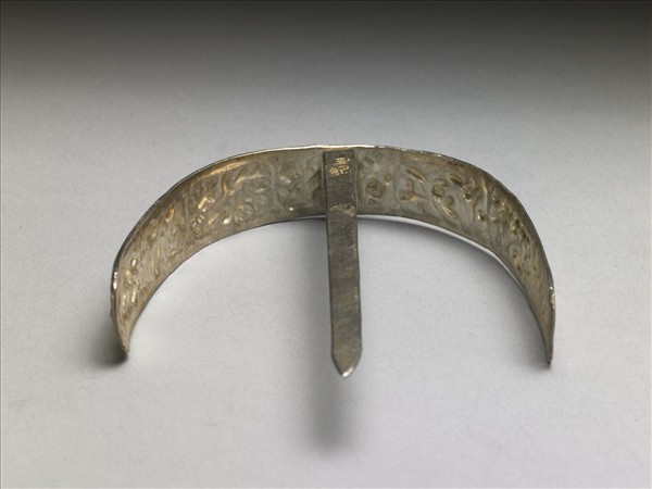 銀銅合金弦月式簪