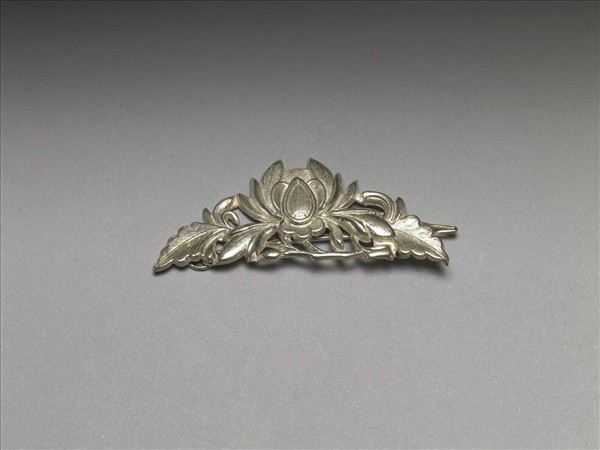 銀銅合金花卉髮夾