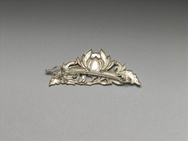 銀銅合金花卉髮夾