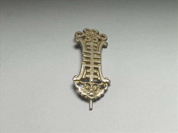 銀銅合金壽字髮夾