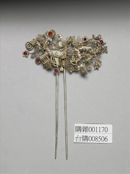 銀銅合金鳳釵