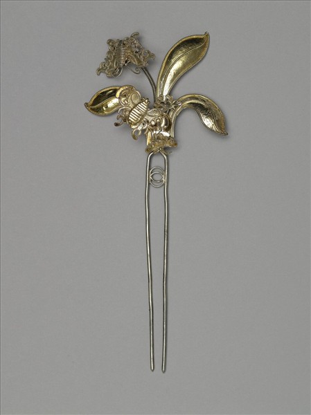 銀銅合金花蝶釵